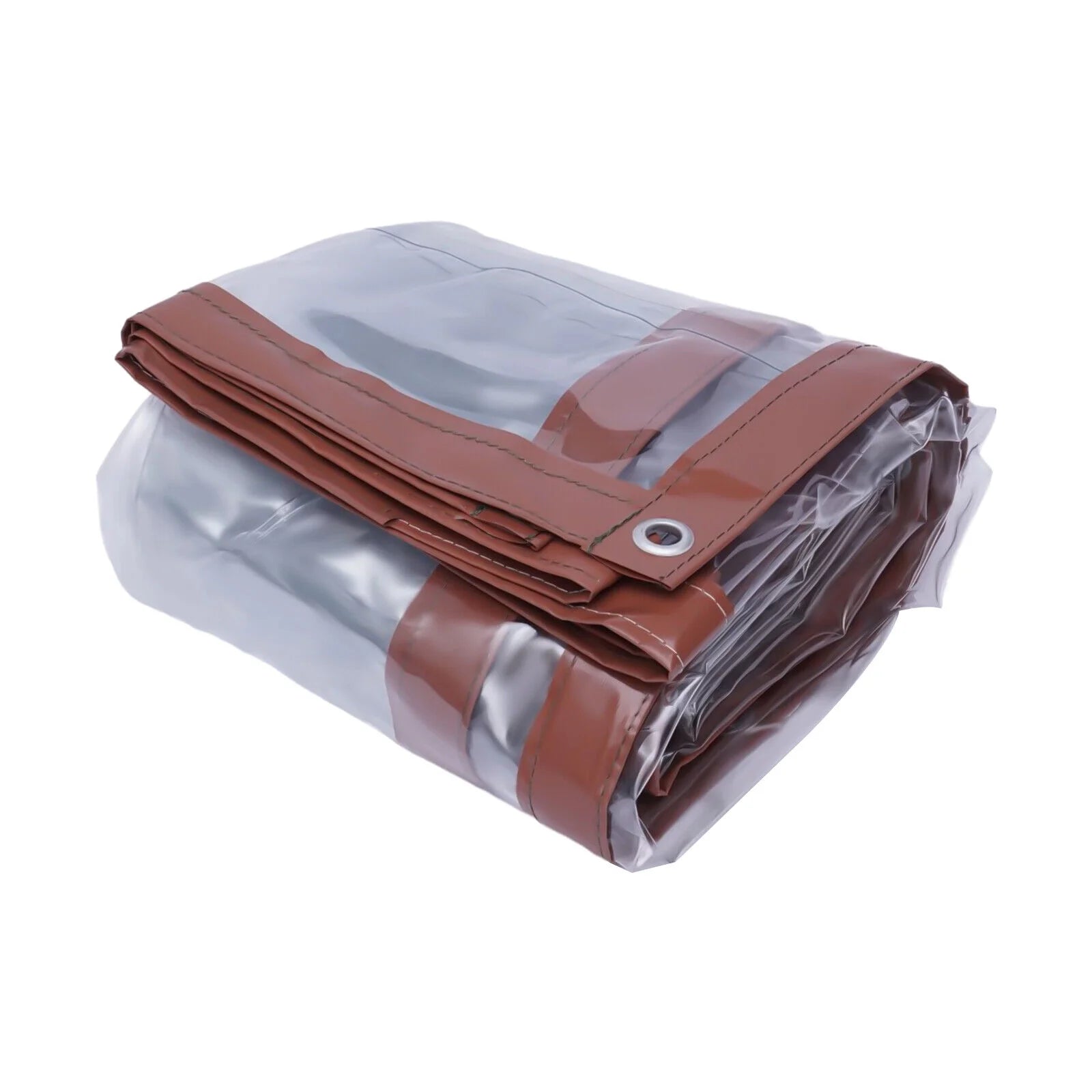 Brown PVC Clear Awning Canopy Patio Roll Up Enclosure U439