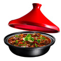 Enameled Fire Red Cast Iron Tagine Pot, 4 Quart E883