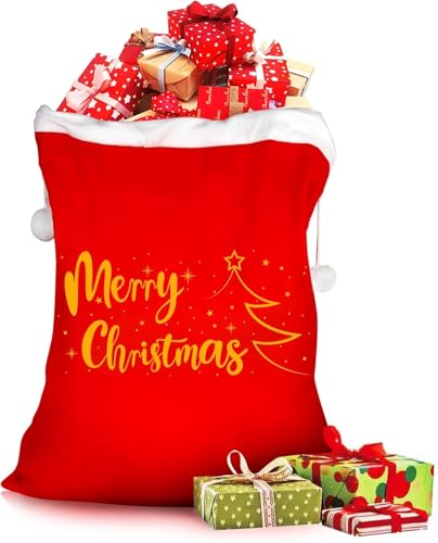 Jumbo Velvet Santa Gift Bags with Drawstring Z74363