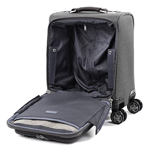 Vintage Grey 16-Inch Underseat Spinner Tote Bag with USB Port C9644