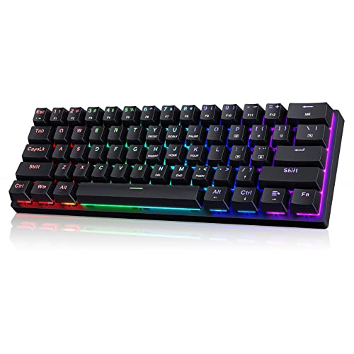 Black 61 Keys Wired Mechanical Gaming Keyboard with Blue Switches O713