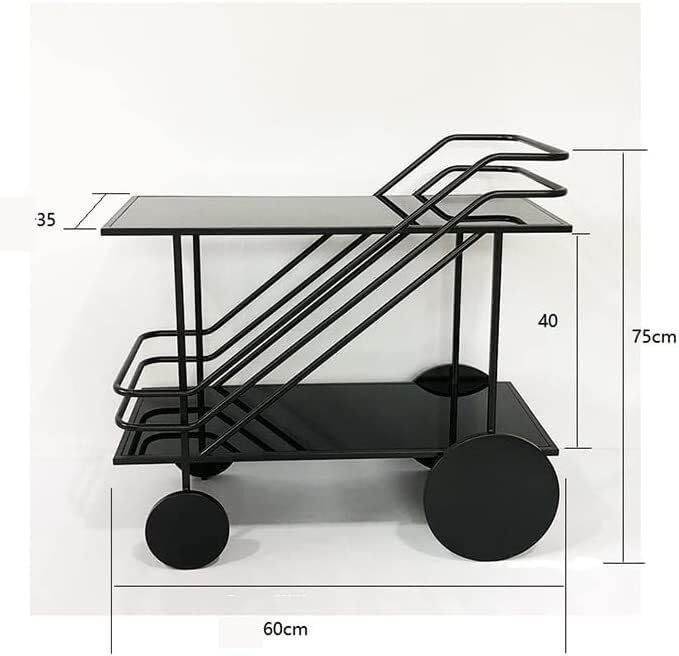 Iron Dining Cart with Glass Shelf F47862