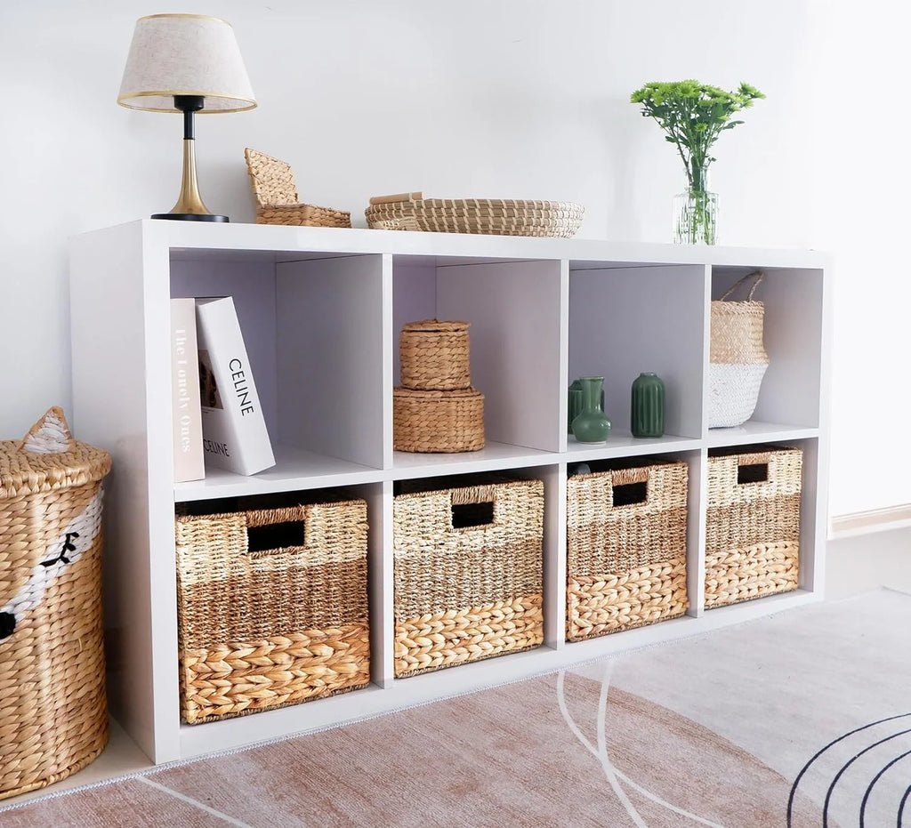 Natural Wicker Storage Cubes, Set of 4 Hyacinth Baskets K448