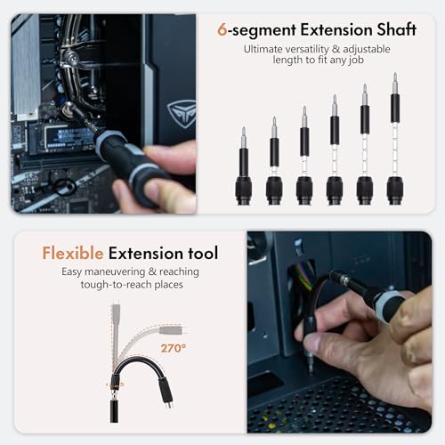 82 in 1 Magnetic Precision Screwdriver Set with Flexible Shaft and Extension Rod V59754