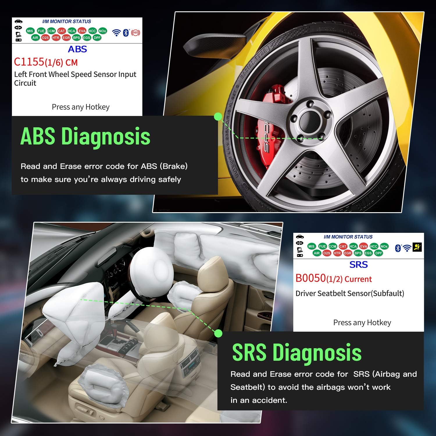 OBD2 Scanner Diagnostic Scan Tool with Oil Reset I645026