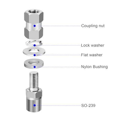 Heavy Duty CB Antenna Stud Mount Adaptor with UHF-Female Connector G792