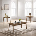 Natural Walnut 3 Piece Wood Coffee Table and End Table Set B37302