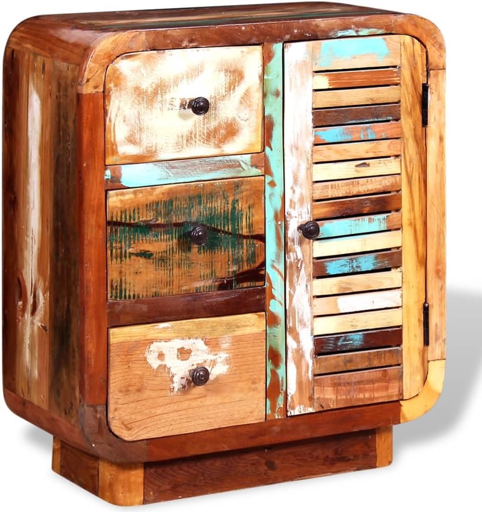 Solid Reclaimed Wood Sideboard with Door and 3 Drawers N8699