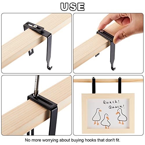12 Pcs Adjustable Metal Cubicle Hanger Set (Black) J24360