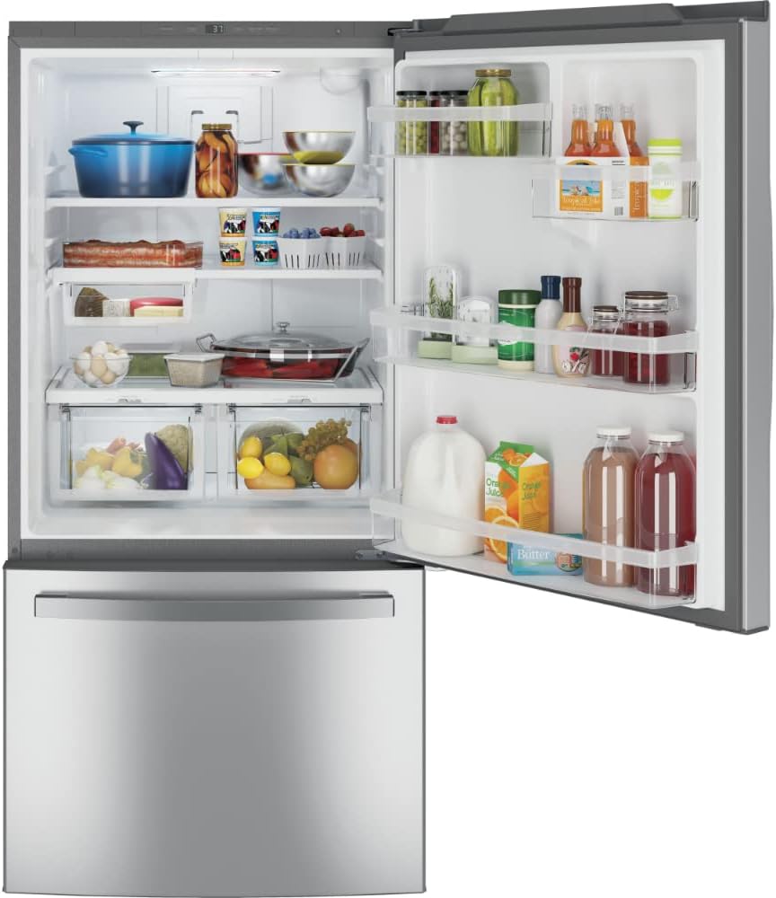 24.8 cu. ft. Bottom Freezer Refrigerator in Fingerprint Resistant Stainless Steel Standard Depth N9906