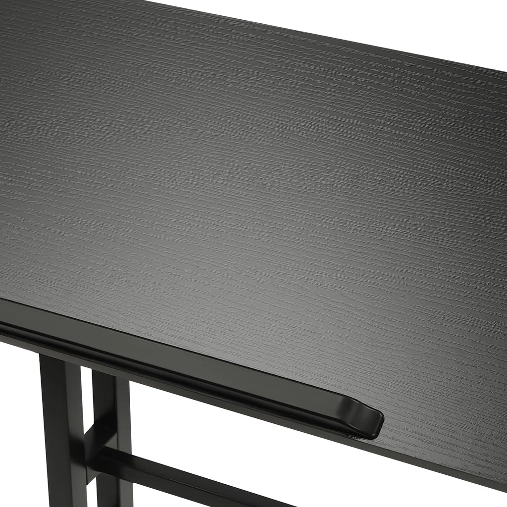 24" Mobile Stand Up Desk Adjustable Height Small Storage Desk with Wheels Black Q8598