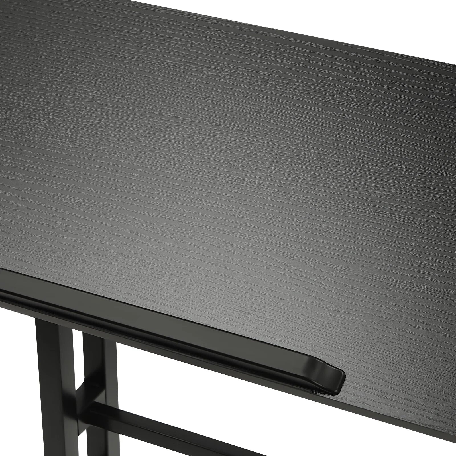 24" Mobile Stand Up Desk Adjustable Height Small Storage Desk with Wheels Black Q8598