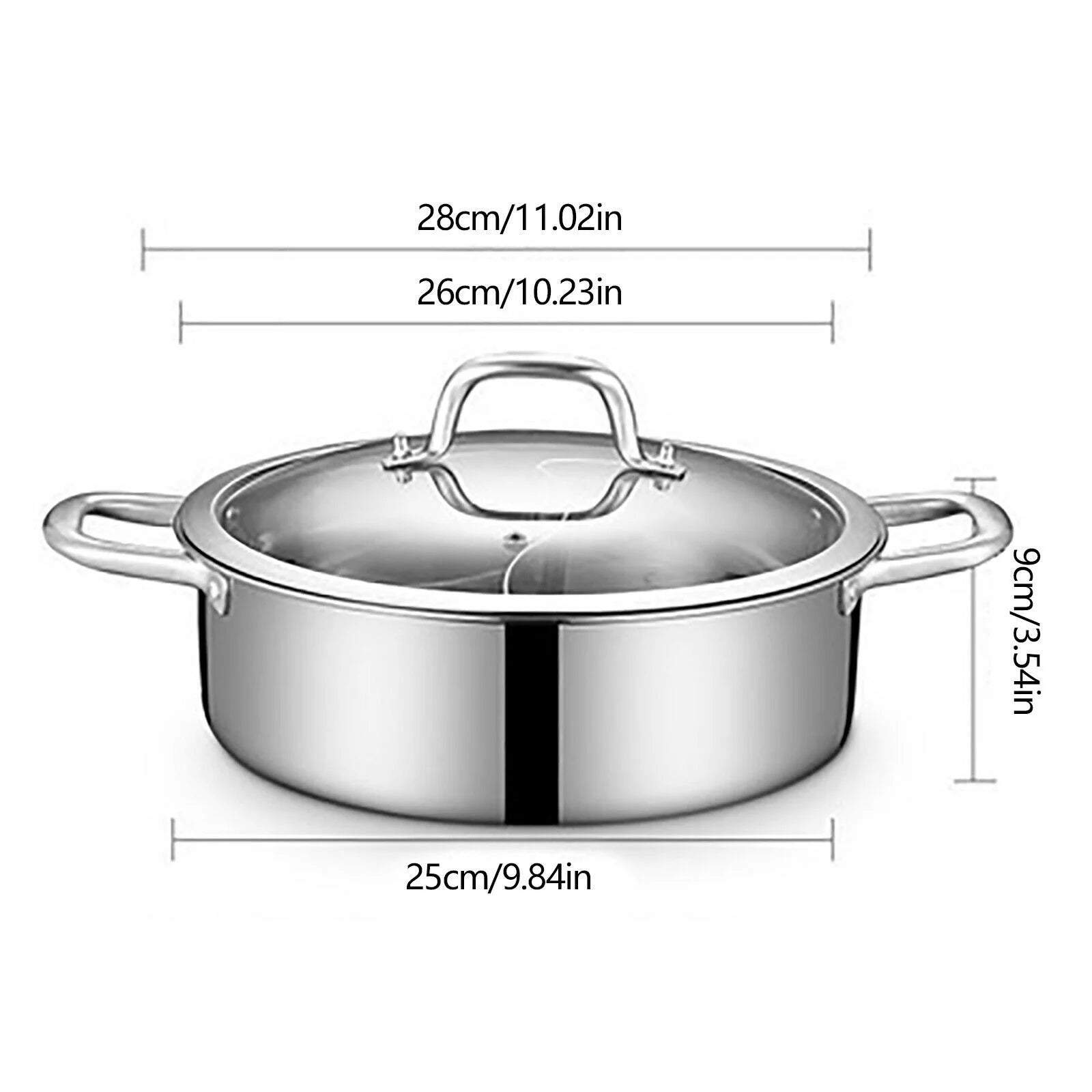 Stainless Steel Shabu Hot Pot Compatible Pot C3152