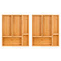 Bamboo Drawer Dividers Set, Adjustable Wooden Organizers, Stackable Trays, Brown Q26925