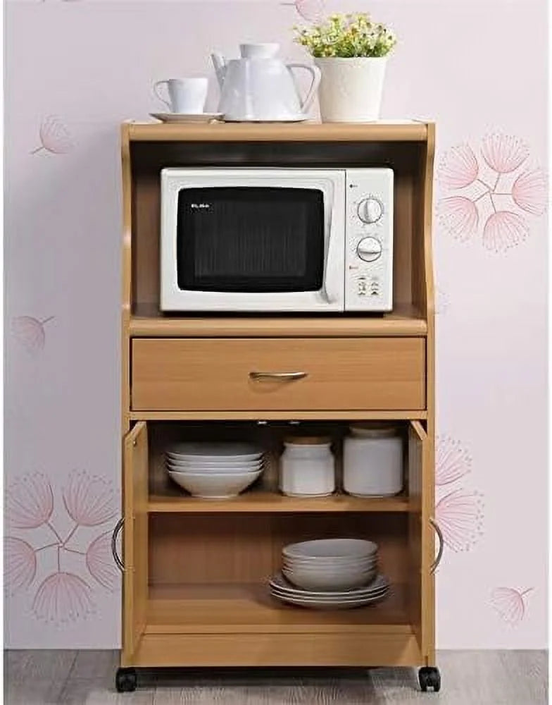 Beech Microwave Kitchen Cart U19585