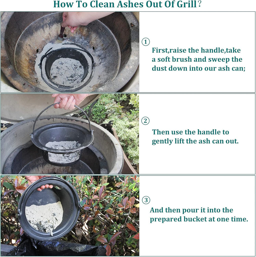 Cast Iron Ash Can with Handle Charcoal Ash Basket J5561