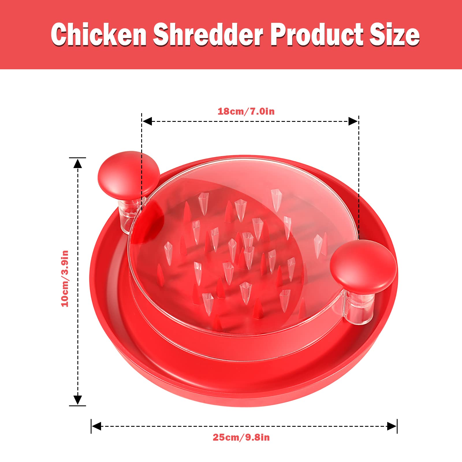 Large Meat Shredder with Clear Cover and Non-Skid Base W154