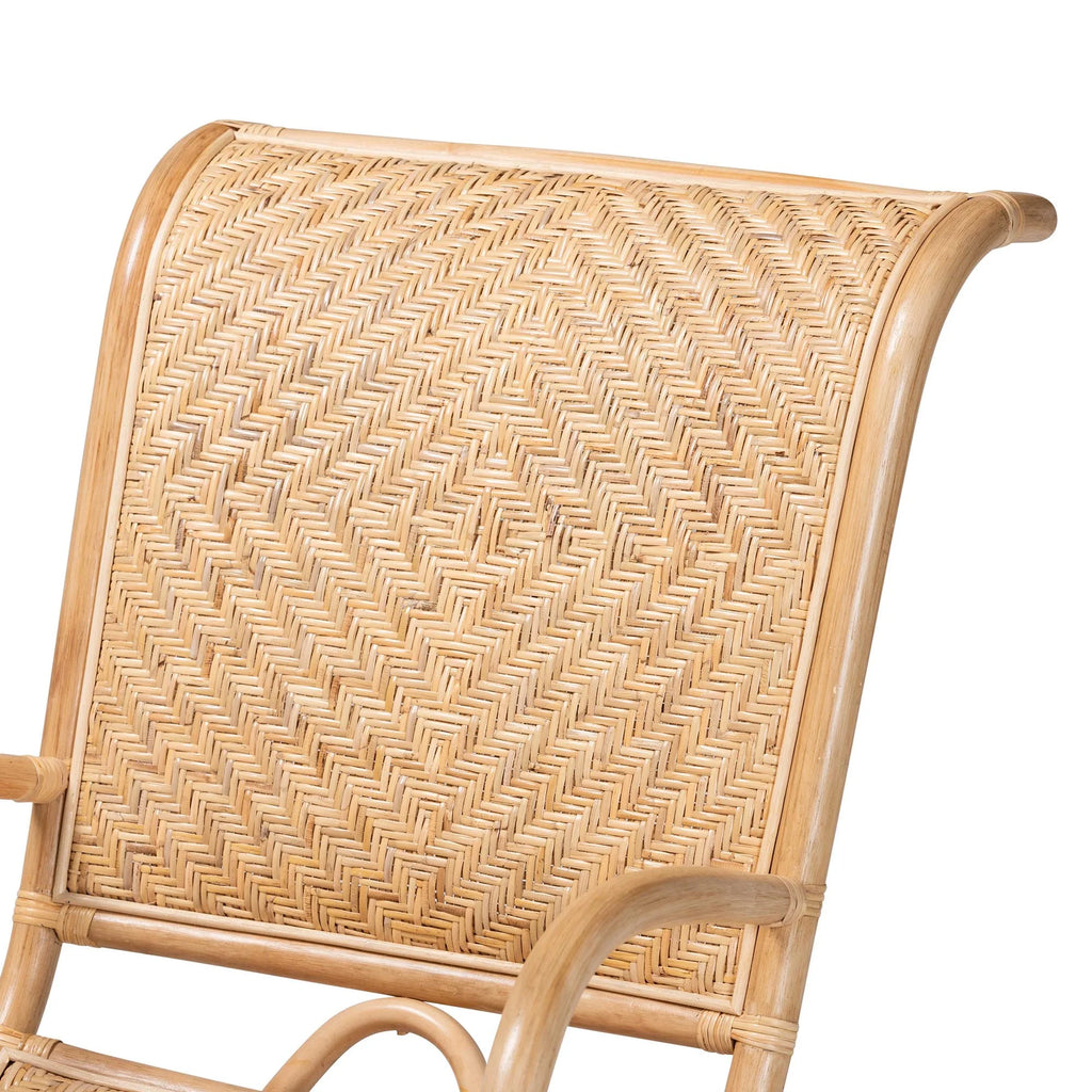 Natural Brown Rattan Lounge Chair D350234