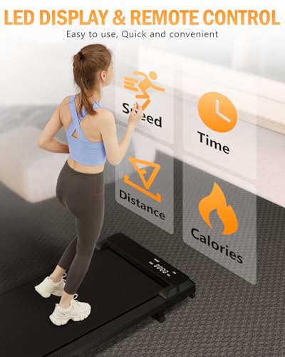 Walking Pad with Handle Bar, 5% Manual Incline Treadmill, 2.5HP Foldable Treadmill with Handrails, 300 LBS T459539