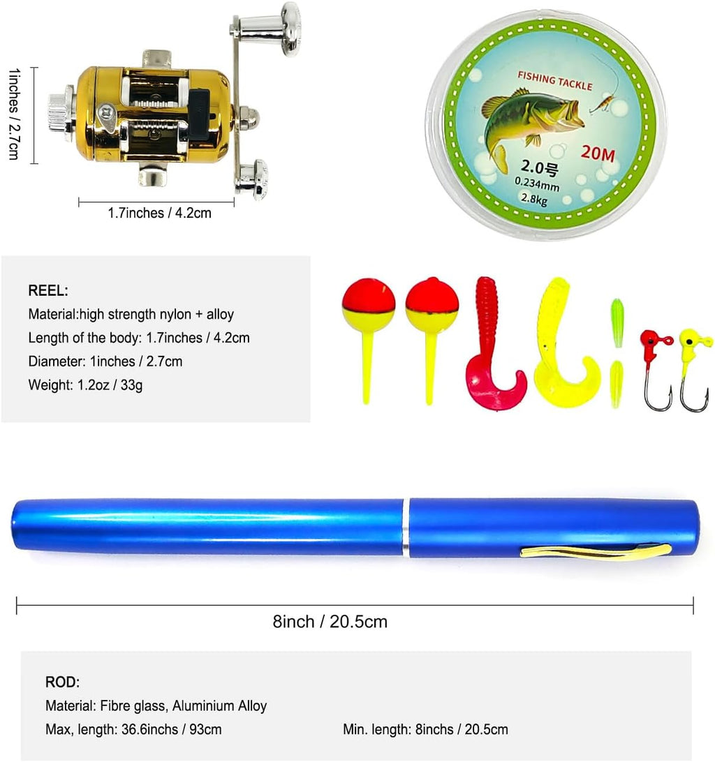 Mini Pen Fishing Rod and Reel Combos D88136