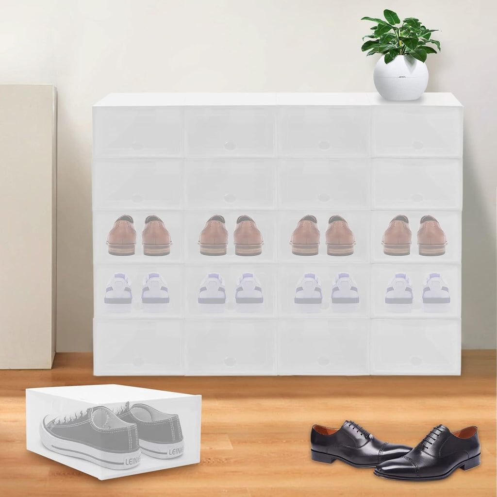 20 x Transparent Plastic Shoe Box E414583