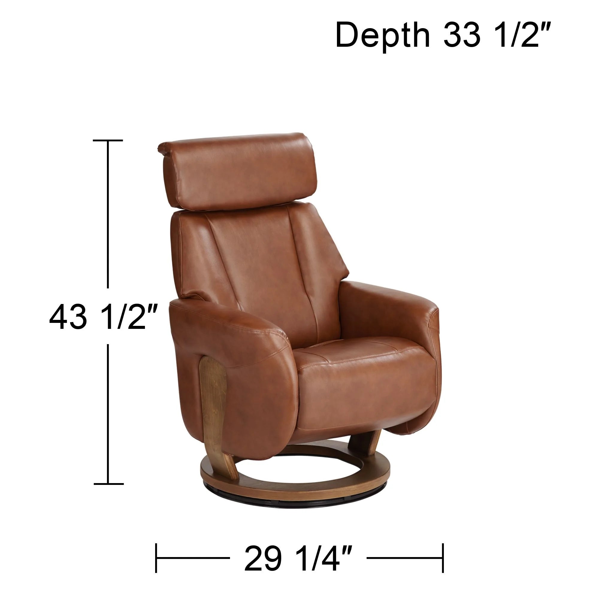 Brown Swivel Faux Leather Recliner Chair X857538
