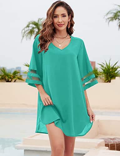 Women's Swimsuit Coverup V Neck Beach Dress Z21294