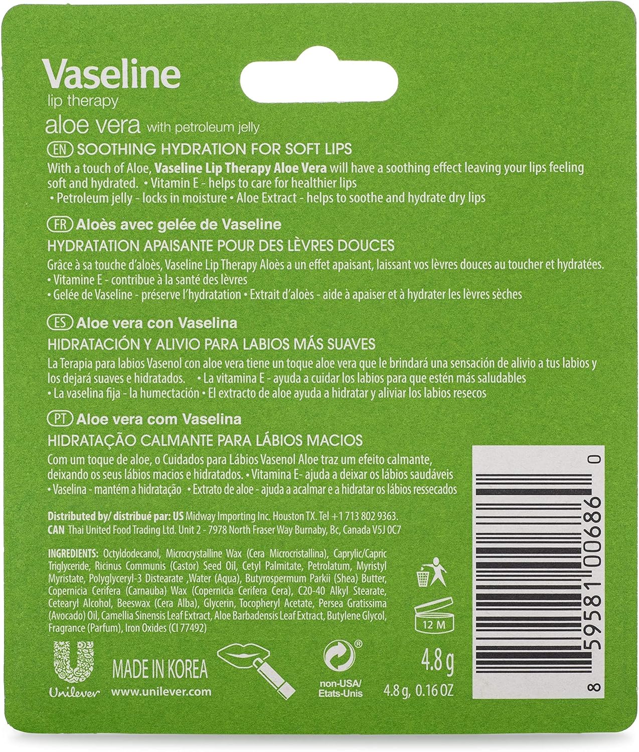 Lip Therapy Stick with Petroleum Jelly (Aloe Vera, Pack of 2) X645