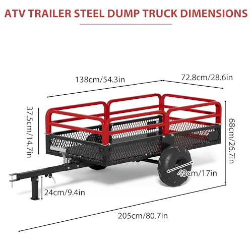 Heavy Duty Steel Dump Cart Utility Trailer with Removable Sides I893