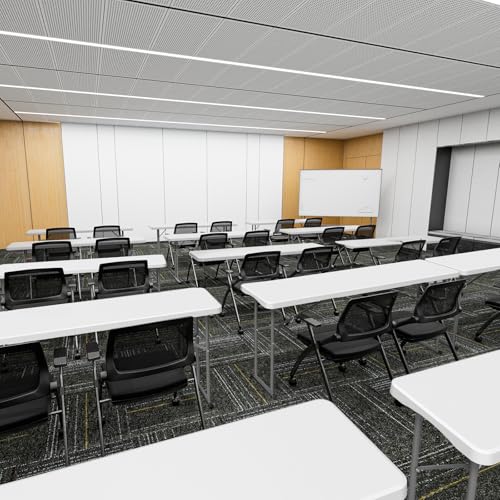 White 6 FT Narrow Folding Table with HDPE Material and Metal Frame N41154