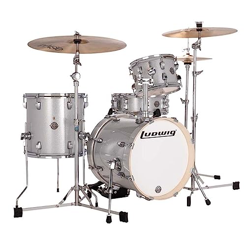 4-piece Shell Pack with Snare Drum Silver Sparkle H2427