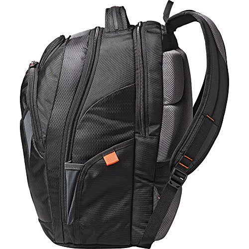 Large Backpack, Black/Orange, 18 x 13.3 x 8.6 M702478