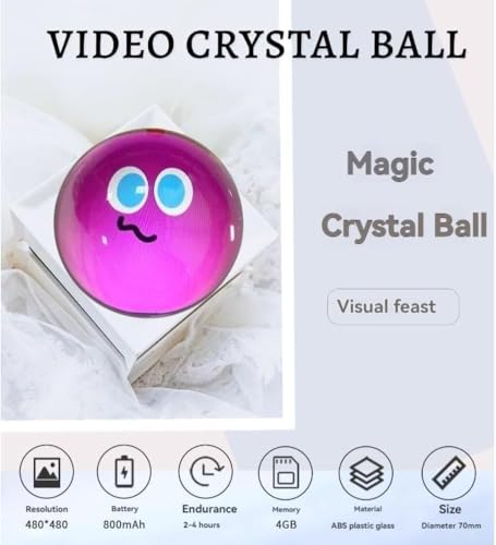 Memory Orb Ball, 21in LED Crystal Ball Video Player (1PCS Black) R73956
