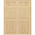 60 in. x 80 in. Unfinished Pine Wood Double Prehung Interior French Door with Bronze Hinges C336