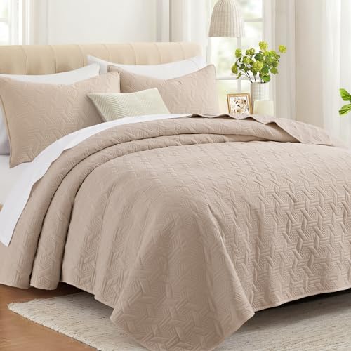 Navy California King Size 3 Piece Microfiber Quilt Bedding Set U1472