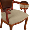 Grey Set of 4 Jacquard Stretch Dining Chair Seat Covers with Armrest K61854
