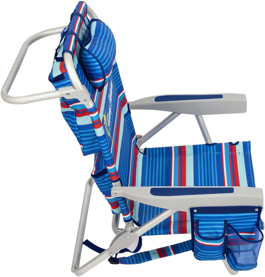 2 Pack Backpack Beach Chair 5 Position Chair Including Lay Flat (Blue Stripes) J283