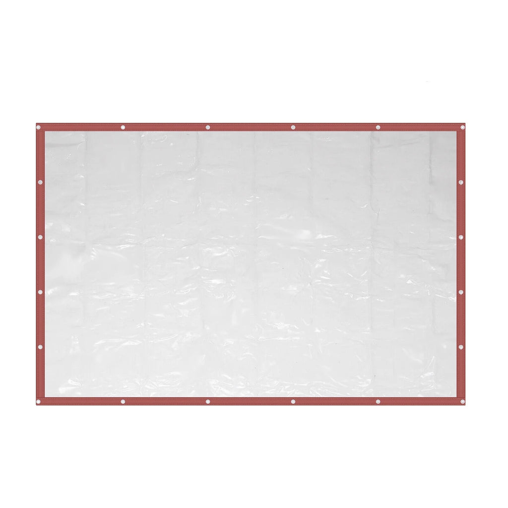Brown PVC Clear Awning Canopy Patio Roll Up Enclosure U439