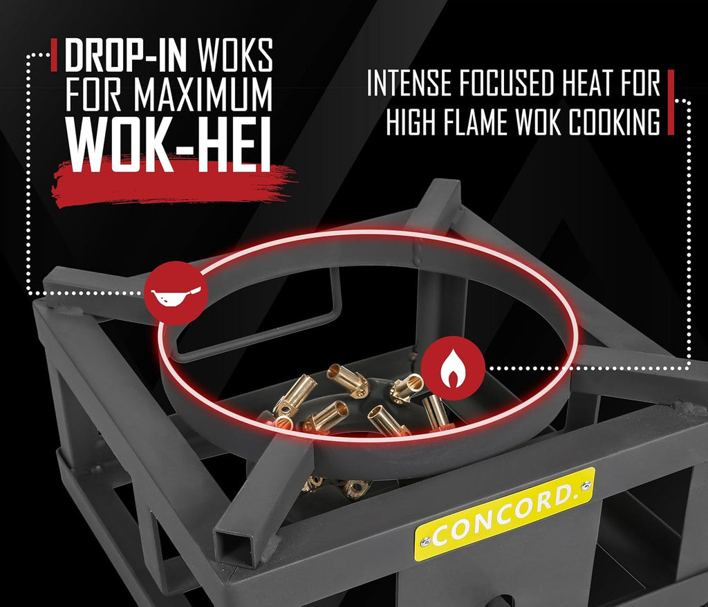 12" Single Propane Outdoor Burner with Built in Wok Ring V5105