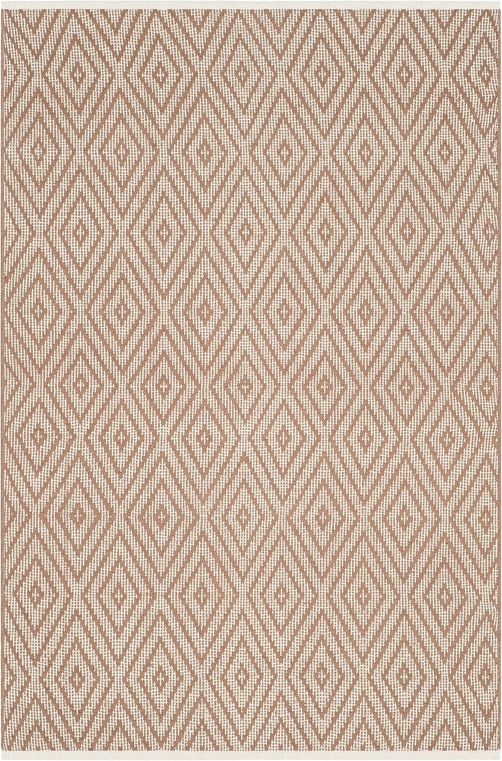 Beige & Ivory 3' x 5' Handmade Cotton Accent Rug O381423