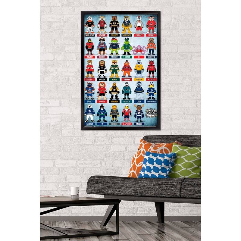 NHL League-Mascots 17 Wall Poster, 22.375 in x 34 in, Black Framed Version Q666743