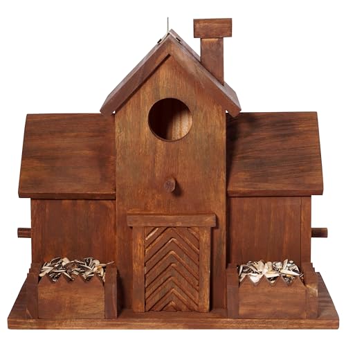 3 Hole Bird House with Bird Feeder R45706
