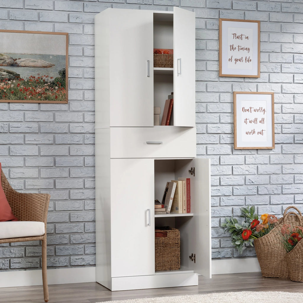 White Engineered Wood Storage Cabinet M771