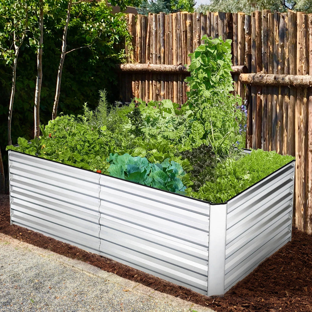 Galvanized Raised Garden Beds 6ftx3ftx2ft Large Metal Planter Box N896