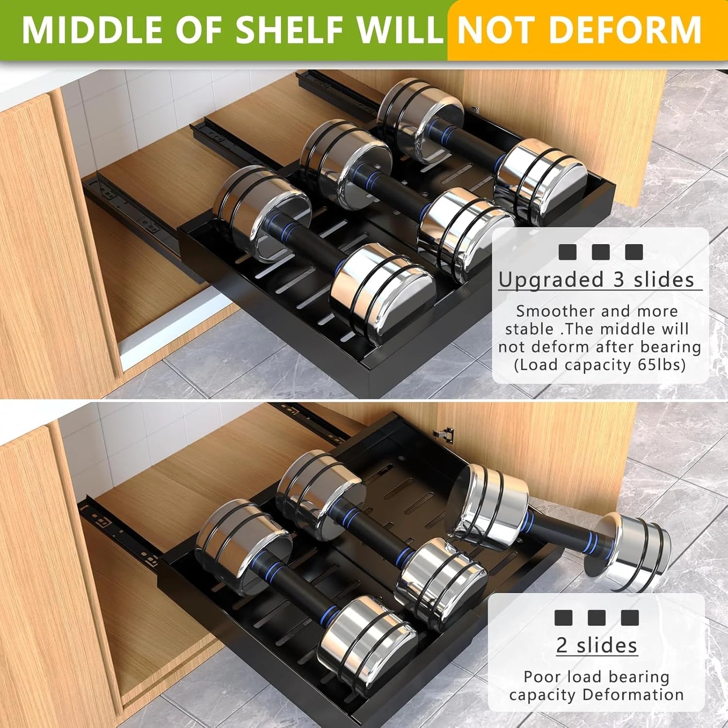 4 Pack Pull Out Cabinet Organizer 21Deep Expandable Slide Out Drawer Organizers M9559