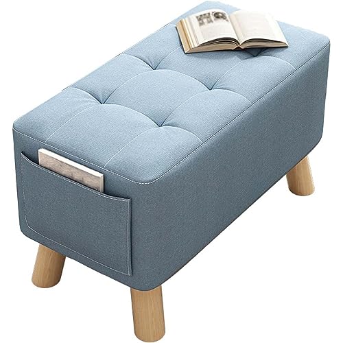 Rectangle Foot Stool with Padded Seat and Solid Wood Legs C986
