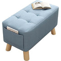 Rectangle Foot Stool with Padded Seat and Solid Wood Legs C986