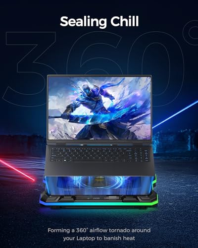 9 Quiet RGB Fans Cooling Pad for 15.6-17.3 Inch Laptops with 2 USB Ports T783