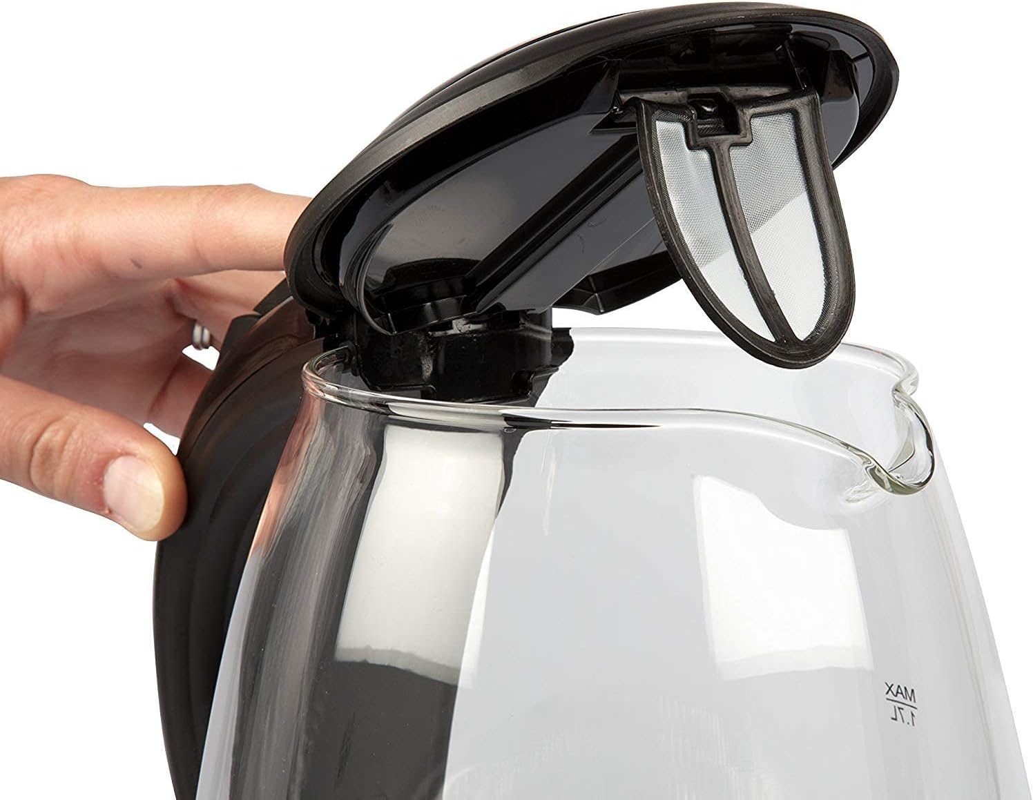 Stainless Steel Electric Water Kettle 1.7 Liter Black Q535846