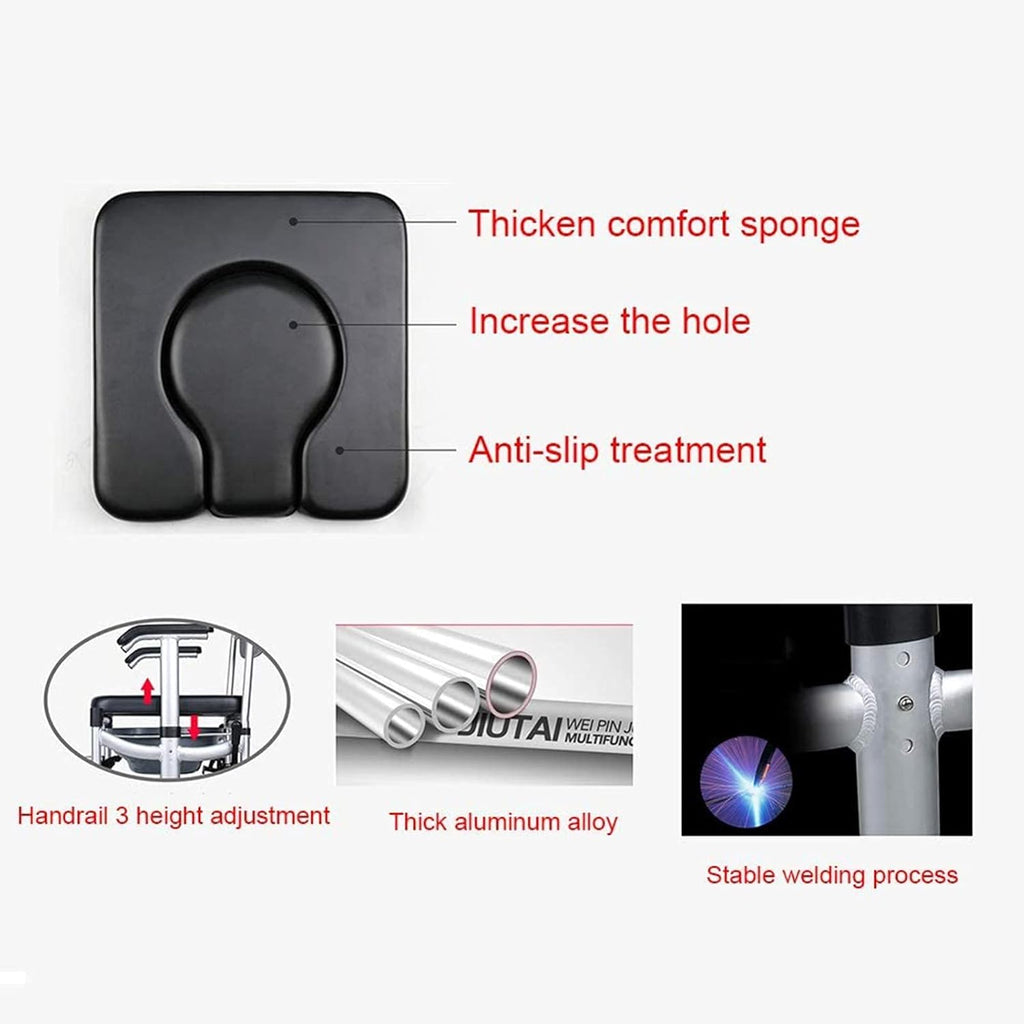Toilet Commode Chair with Adjustable Height, Detachable Pot and Brakes X62024